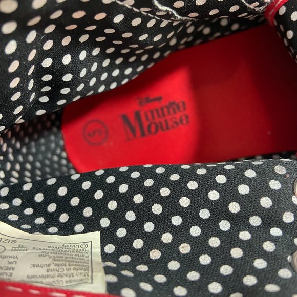 Disney Youth Minnie Mouse Red High Top Lace Up Zip Up Graphic Canvas Sneakers 5 - Picture 9 of 10